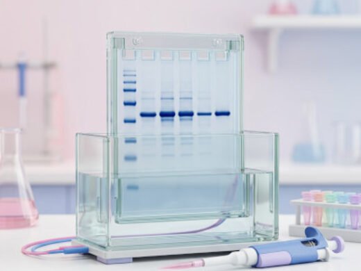 Western blot workflow graphic for gel transfer and antibody detection